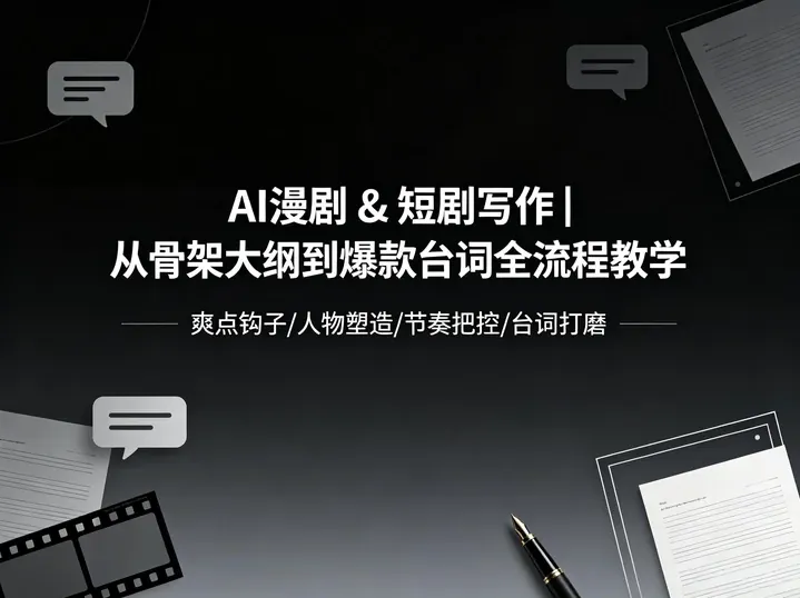 AI 漫剧 & 短剧写作｜从骨架大纲到爆款台词全流程教学｜AI与编程学习资料网盘资源